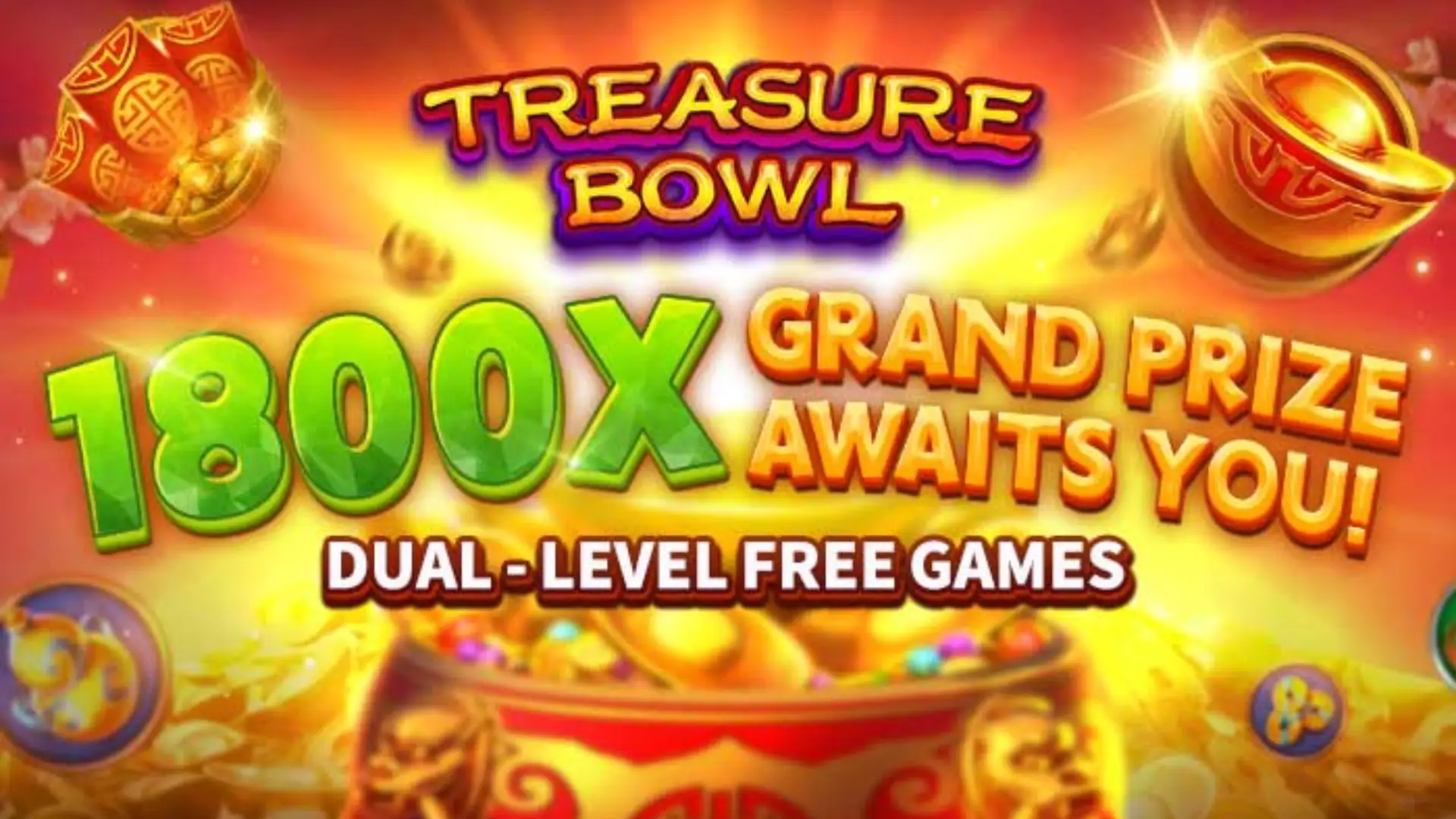 Multiplicadores Treasure Bowl 22r - 7777x Máximo com Tigela Dourada